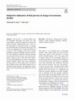 Subjective indicators of fuel poverty in Zarqa Governorate, Jordan Cover Page