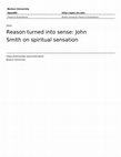 Reason Turned into Sense: John Smith on Spiritual Sensation Cover Page