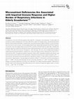 Micronutrient Deficiencies Are Associated with Impaired Immune Response and Higher Burden of Respiratory Infections in Elderly Ecuadorians Cover Page