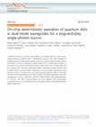 On-chip deterministic operation of quantum dots in dual-mode waveguides for a plug-and-play single-photon source Cover Page