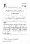 Plant–plant interactions mediated by volatiles emitted from plants infested by spider mites Cover Page