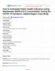 How to Anticipate Public Health Indicators Using Wastewater SARS-CoV-2 Concentration During the COVID-19 Pandemic. Madrid Region Case Study Cover Page