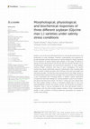 Morphological, physiological, and biochemical responses of three different soybean (Glycine max L.) varieties under salinity stress conditions Cover Page