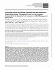 Using Daily Ratings to Examine Treatment Dose and Response in Cognitive Behavioral Therapy for Chronic Pain: A Secondary Analysis of the Co-Operative Pain Education and Self-Management Clinical Trial Cover Page