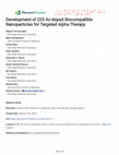 Development of 225 Ac-doped Biocompatible Nanoparticles for Targeted Alpha Therapy Cover Page