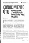 Conocimiento útil después de todo, la diversificación corporativa sí puede funcionar Cover Page