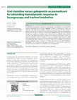 Research paper thumbnail of Oral clonidine versus gabapentin as premedicant for obtunding hemodynamic response to laryngoscopy and tracheal intubation