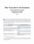 The Narrative of Zosimus - Greek and Syriac Versions with Book of Mormon Comparative Notes Cover Page