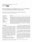 Phytochemical analysis, Anti inflammatory activity, In vitro antidiabetic activity and GC-MS profile of Erythrina variegata L. bark Cover Page