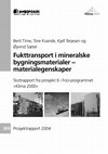 Fukttransport i mineralske bygningsmaterialer - materialegenskaper Sluttrapport fra prosjekt 6 i FoU-programmet «Klima 2000» Cover Page