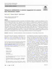 Research paper thumbnail of Salesperson ambidexterity in customer engagement: do customer base characteristics matter?