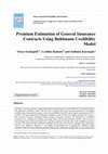 Premium Estimation of General Insurance Contracts Using Buhlmann Credibility Model Cover Page