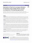 Estimation of bed net coverage indicators in Tanzania using mobile phone surveys: a comparison of sampling approaches Cover Page