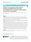 Influence of contextual socioeconomic position on hypertension risk in low- and middle-income countries: disentangling context from composition Cover Page