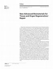 New Advanced Biomaterials for Tissue and Organ Regeneration/Repair Cover Page