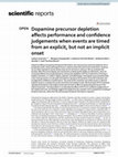 Dopamine precursor depletion affects performance and confidence judgements when events are timed from an explicit, but not an implicit onset Cover Page