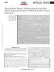 Does Realism Matter? A Randomized Controlled Trial Comparing Models for Medical Student Suture Education Cover Page