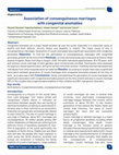 Association of consanguineous marriages with congenital anomalies Cover Page