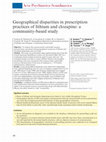 Geographical disparities in prescription practices of lithium and clozapine: a community-based study Cover Page