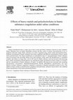 Effects of heavy metals and polyelectrolytes in humic substance coagulation under saline conditions Cover Page