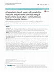 A household-based survey of knowledge, attitudes and practices towards dengue fever among local urban communities in Taiz Governorate, Yemen Cover Page