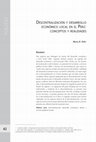 Descentralización y desarrollo económico local en el Perú: conceptos y realidades Cover Page