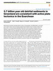 3.7 billion year old detrital sediments in Greenland are consistent with active plate tectonics in the Eoarchean Cover Page