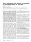 Genetic dissection of dome formation in a mammary cell line: Identification of two genes with opposing action Cover Page