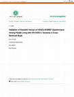 Validation of Kiswahili Version of HOQOLHIVBREF Questionnaire Among People Living with HIV/AIDS in Tanzania: A Cross-Sectional Study Cover Page