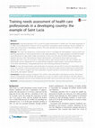 Training needs assessment of health care professionals in a developing country: the example of Saint Lucia Cover Page