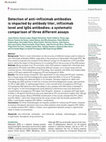 Detection of anti-infliximab antibodies is impacted by antibody titer, infliximab level and IgG4 antibodies: a systematic comparison of three different assays Cover Page