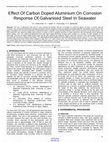 Effect Of Carbon Doped Aluminium On Corrosion Response Of Galvanised Steel In Seawater Cover Page