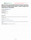 Which Social responsibility indicators impact Technical Efficiency of Public Sector Banks in India? Insights from supervised AI Techniques Cover Page