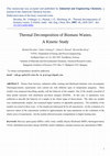 Thermal Decomposition of Biomass Wastes. A Kinetic Study Cover Page