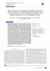 Risk Assessment of Hydrogen Sulfide (H₂S) Gas and Its Impact on Human Health: Evidence from Tannery Industry of a Developing Country Cover Page