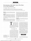 Determinants of the Optic Cup to Disc Ratio in an Asian Population Cover Page