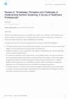 Review of: "Knowledge, Perception and Challenges of Implementing Nutrition Screening: A Survey of Healthcare Professionals Cover Page