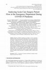 Analyzing Acute Care Surgery Patient Flow in the Emergency Department During COVID-19 Pandemic Cover Page