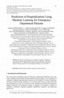 Prediction of Hospitalization Using Machine Learning for Emergency Department Patients Cover Page