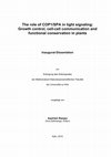 The role of COP1/SPA in light signaling: Growth control, cell-cell communication and functional conservation in plants Cover Page