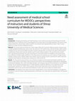 Need assessment of medical school curriculum for MOOCs: perspectives of instructors and students of Shiraz University of Medical Sciences Cover Page