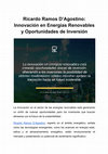 Ricardo Ramos D'Agostino: Innovación en Energías Renovables y Oportunidades de Inversión Cover Page