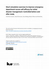 Short simulation exercises to improve emergency department nurses' self-efficacy for initial disaster management: Controlled before and after study Cover Page