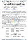 Design and Development of Artificial Intelligence Powered Multipurpose Robot for Agriculture using Arduino Uno, ESP8266 & ESP32cam Cover Page