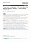 Performance indicators for initial regional medical response to major incidents: a possible quality control tool Cover Page