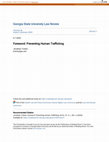 Research paper thumbnail of Foreword: Preventing Human Trafficking