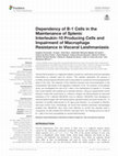 Research paper thumbnail of Dependency of B-1 Cells in the Maintenance of Splenic Interleukin-10 Producing Cells and Impairment of Macrophage Resistance in Visceral Leishmaniasis