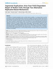 Segmental Duplications Arise from Pol32-Dependent Repair of Broken Forks through Two Alternative Replication-Based Mechanisms Cover Page