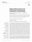 Editorial: Mitochondria at the Crossroads of Immunity and Inflammatory Tissue Damage Cover Page