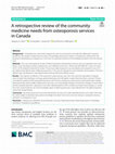 A retrospective review of the community medicine needs from osteoporosis services in Canada Cover Page